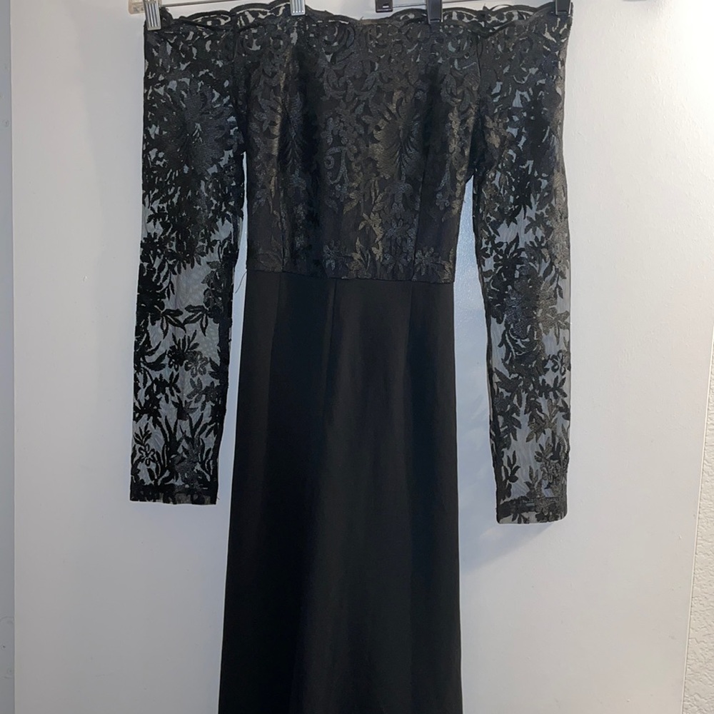 FASHION NOVA LACE ONE PIECE JUMPSUIT/BLACK SIZE XL/WAIST TIE IN FRONT OR BACK